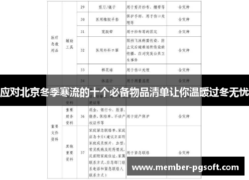 应对北京冬季寒流的十个必备物品清单让你温暖过冬无忧